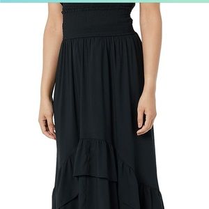 Goodthreads Women's Georgette Hi-Low Ruffle Maxi Skirt BLACK XX-LARGE